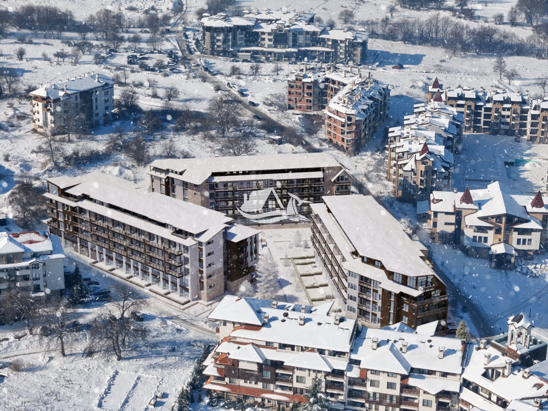 Investiční byt 1+kk, možnost na splátky, 200m od lyžařského vleku, v komplexu Orchard, Bansko
