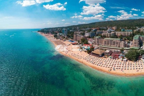 1 pokój z widokiem na morze i dużym tarasem, tuż przy plaży, kompleks Colosseum, Słoneczny Brzeg